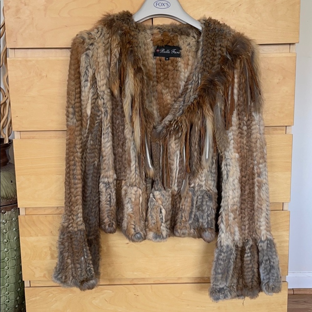 BELLE FARE REAL RABBIT FUR JACKET